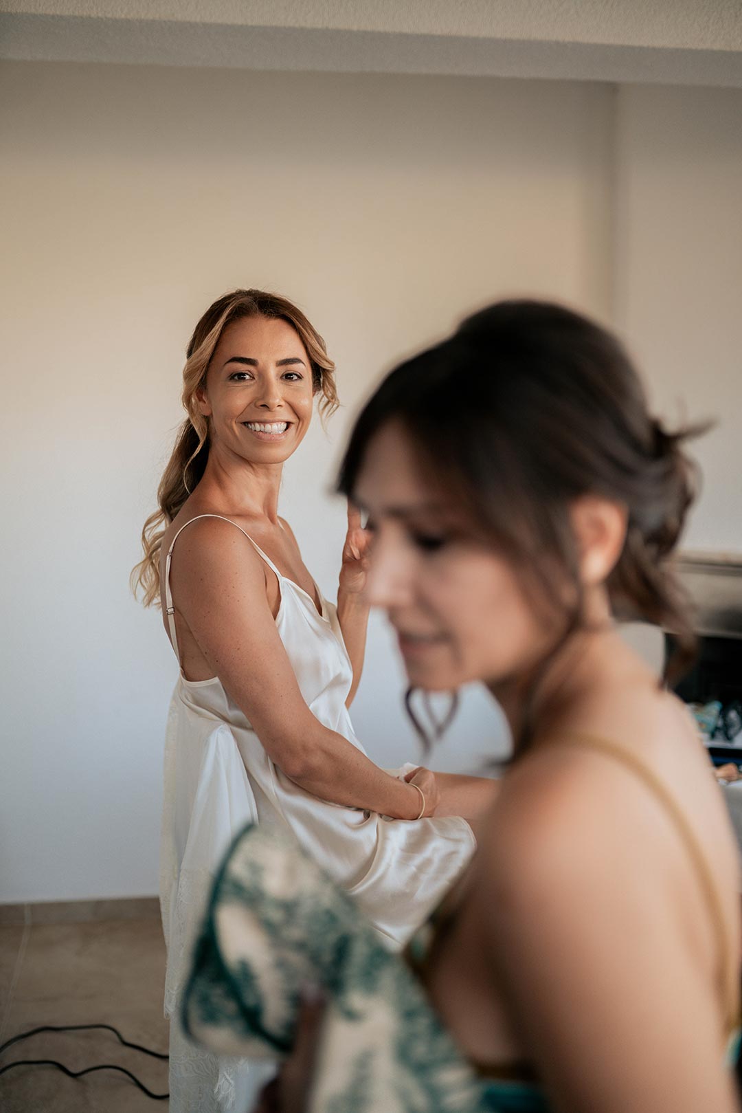 Bride preparing