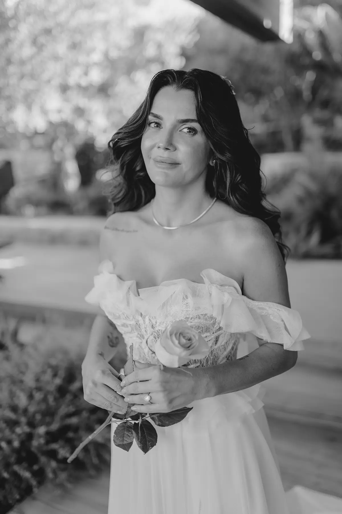 b&w bride